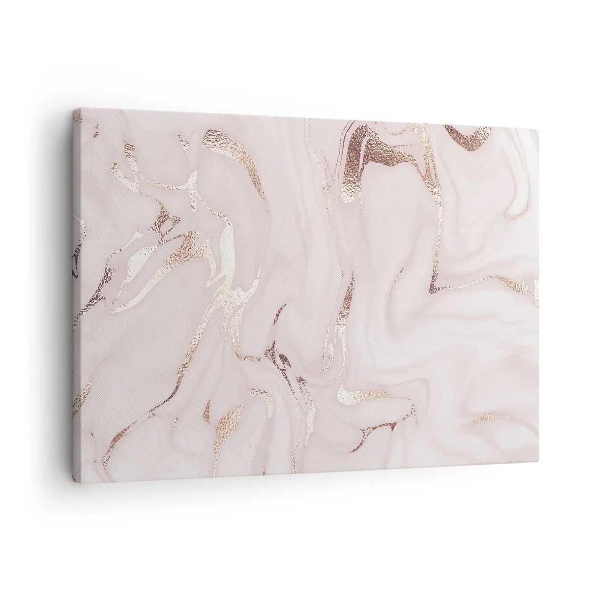 Quadro em tela - Abstração elegante em tons de rosa e dourado - 70x50cm - Num lenço cor-de-rosa - Decoração de parede moderna para a sala de estar e quarto ARTTOR