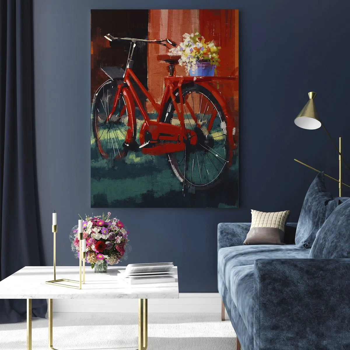 Quadro em vidro - Quero andar de bicicleta - 50x70 cm