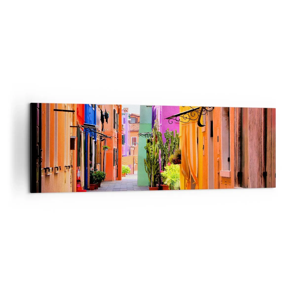 Quadro em tela - Beco arco-íris - 160x50 cm