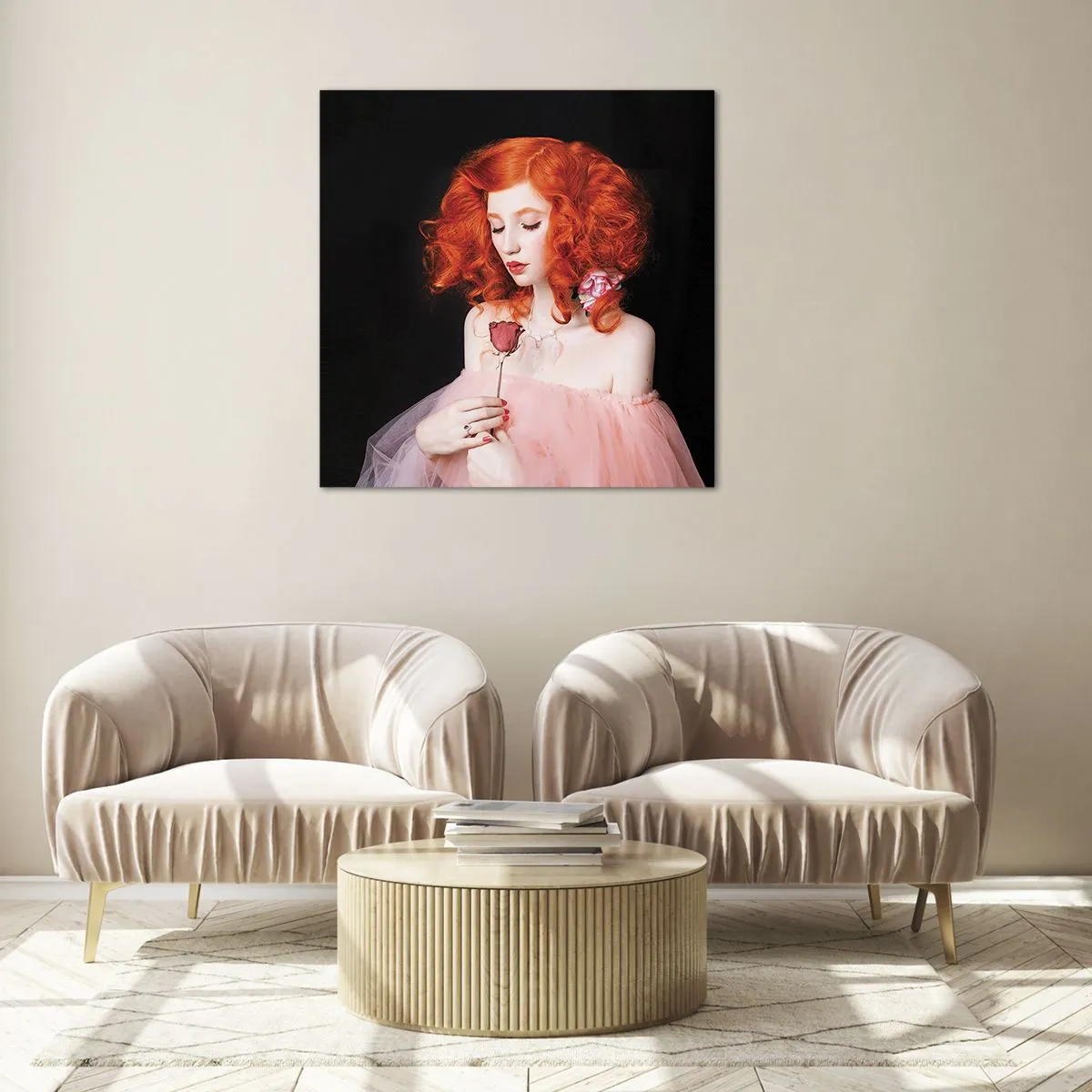 Quadro em vidro - Em estilo barroco - 50x50 cm