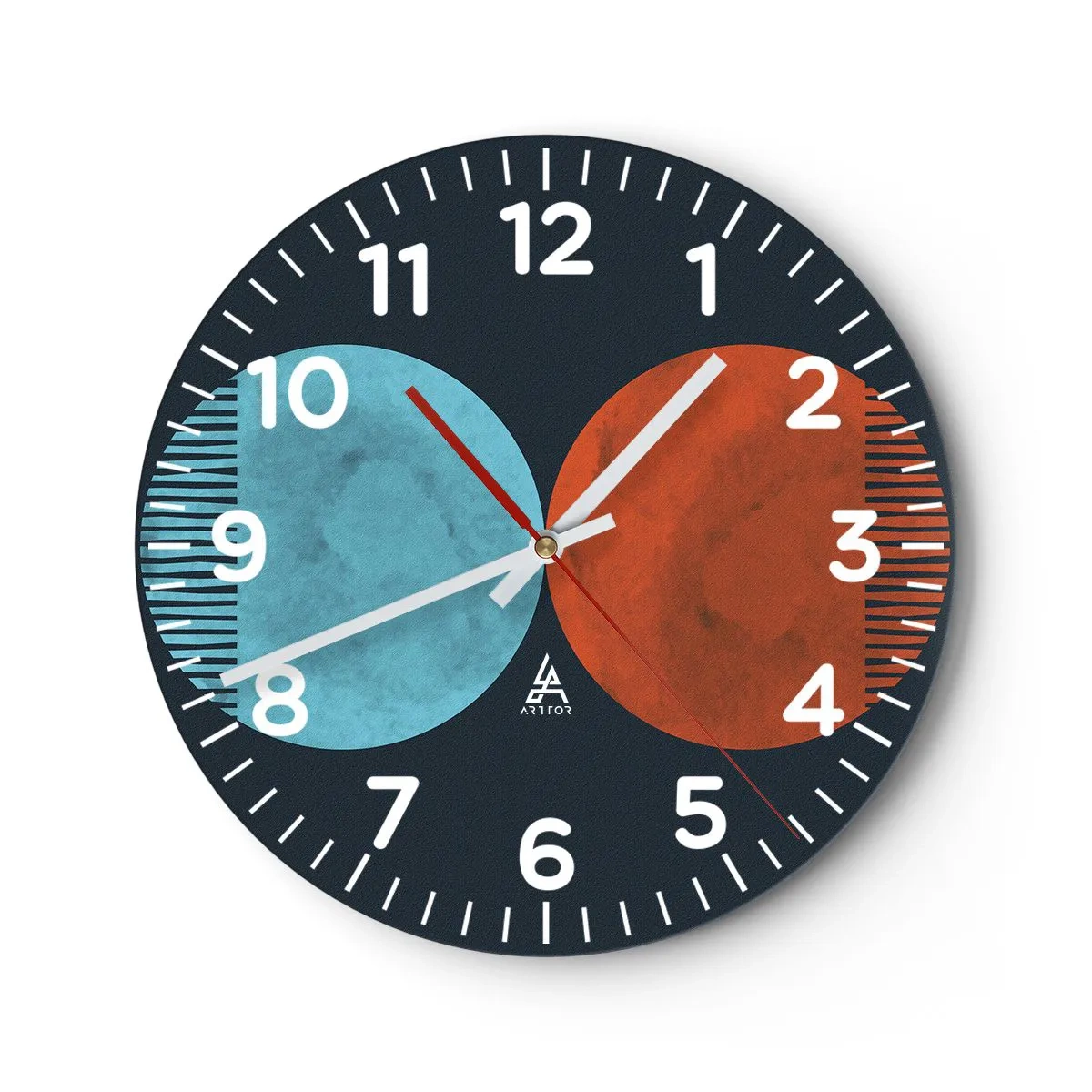 Relógio de parede - Relógio em vidro - Apenas geometria? - 30x30 cm