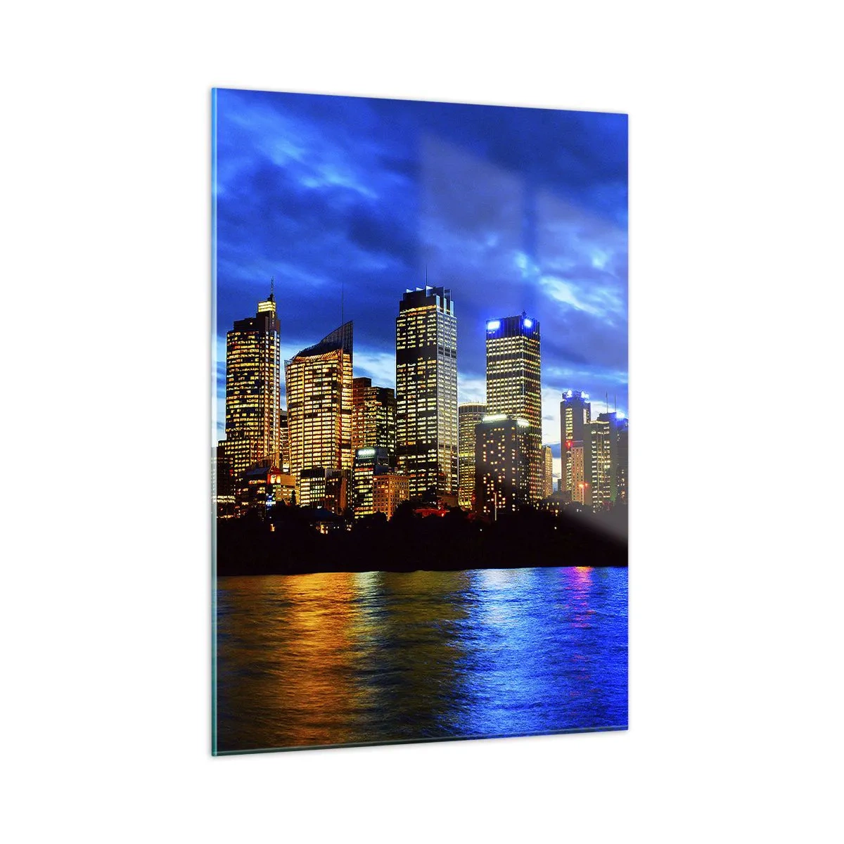 Quadro em vidro - Uma noite de luzes e cores - 50x70 cm