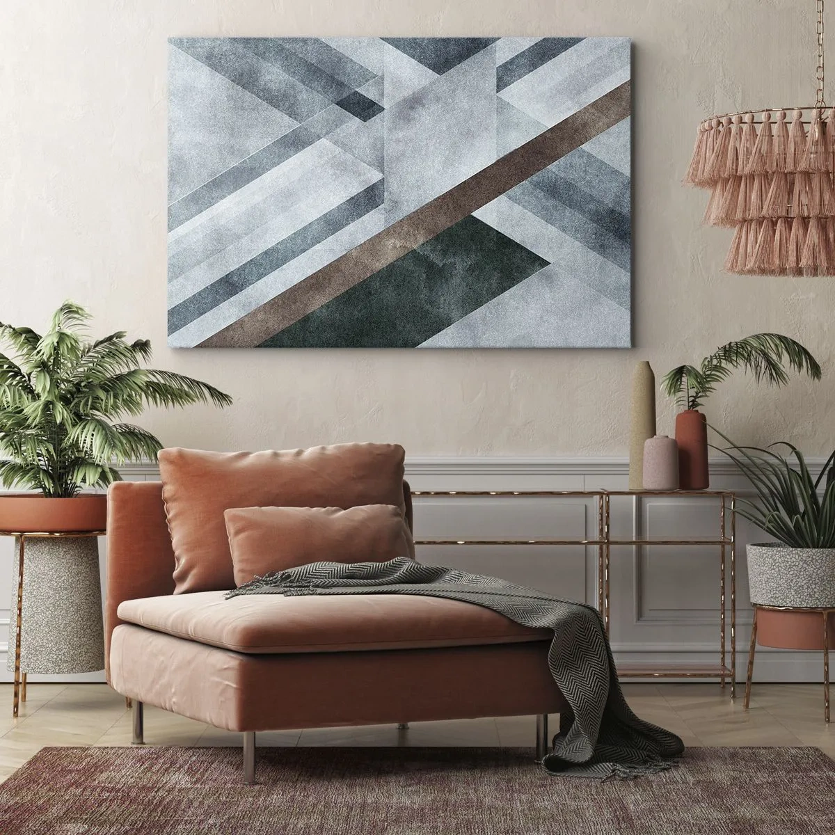 Quadro em tela - Elegância sofisticada da geometria - 120x80 cm