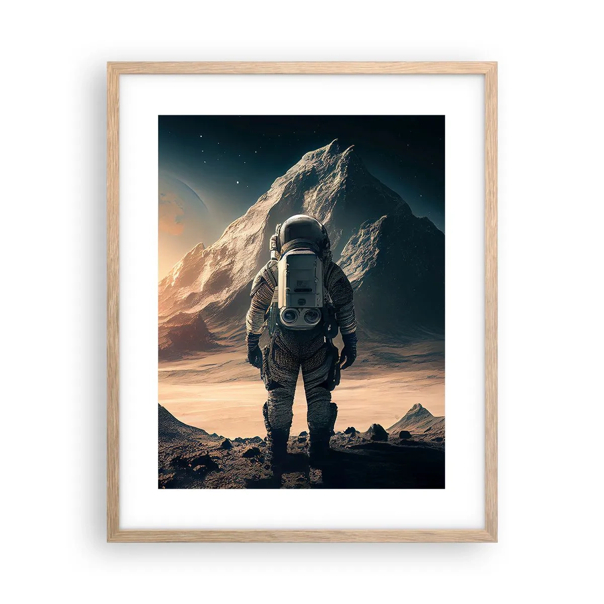 Pôster com moldura de carvalho claro - Novo desafio - 40x50 cm