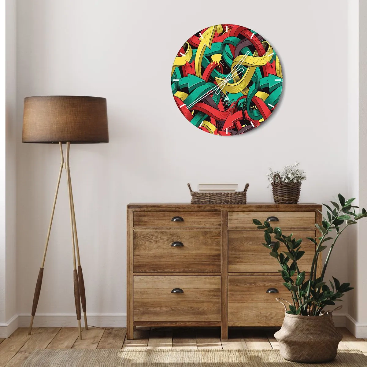 Relógio de parede - Relógio em vidro - Qual o caminho para o destino? - 40x40 cm