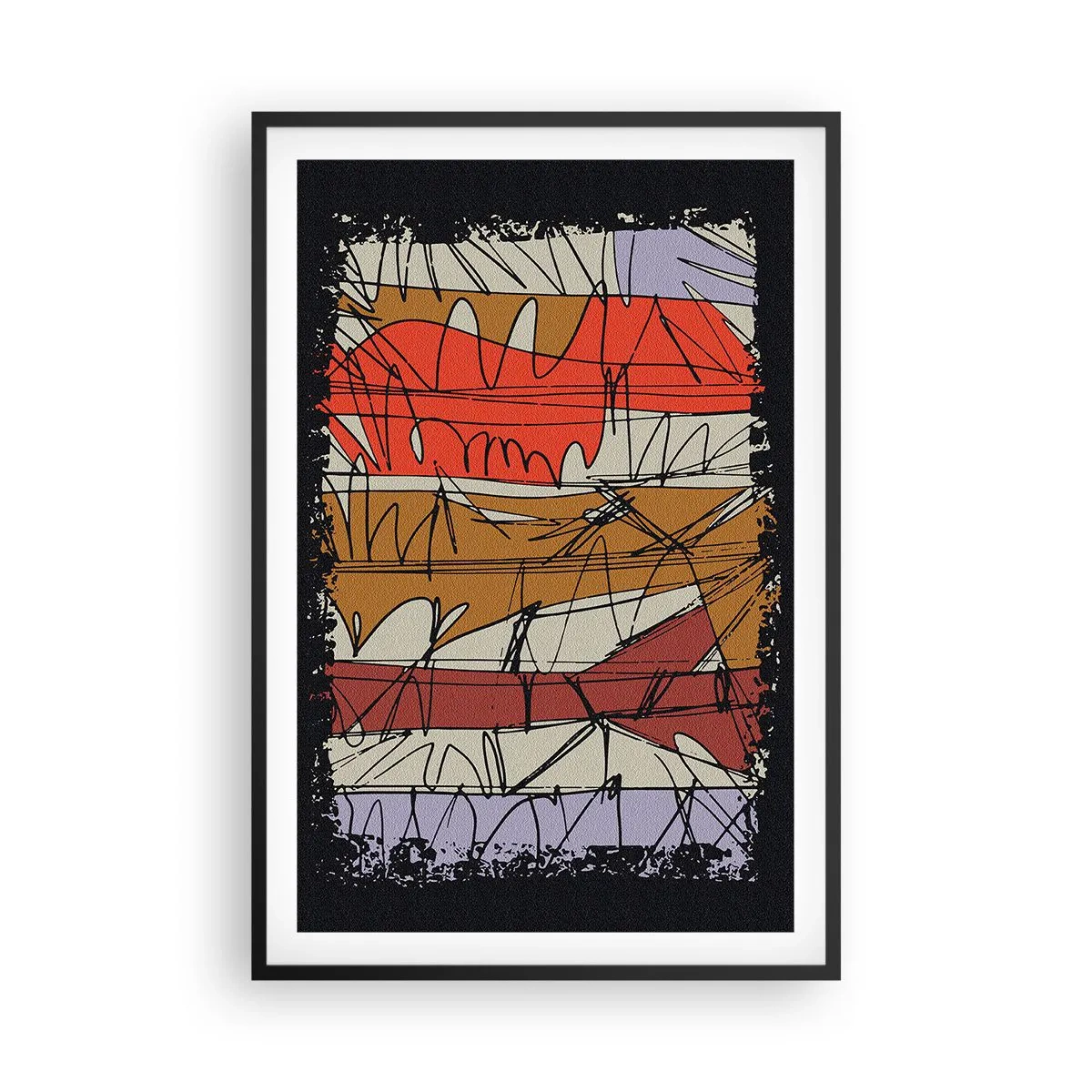 Pôster com moldura preta - Composição espontânea - 61x91 cm