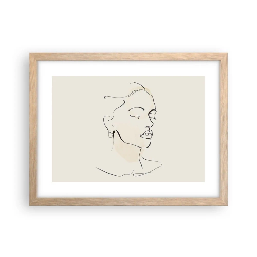 Pôster com moldura de carvalho claro - Uma certa linha - 40x30 cm