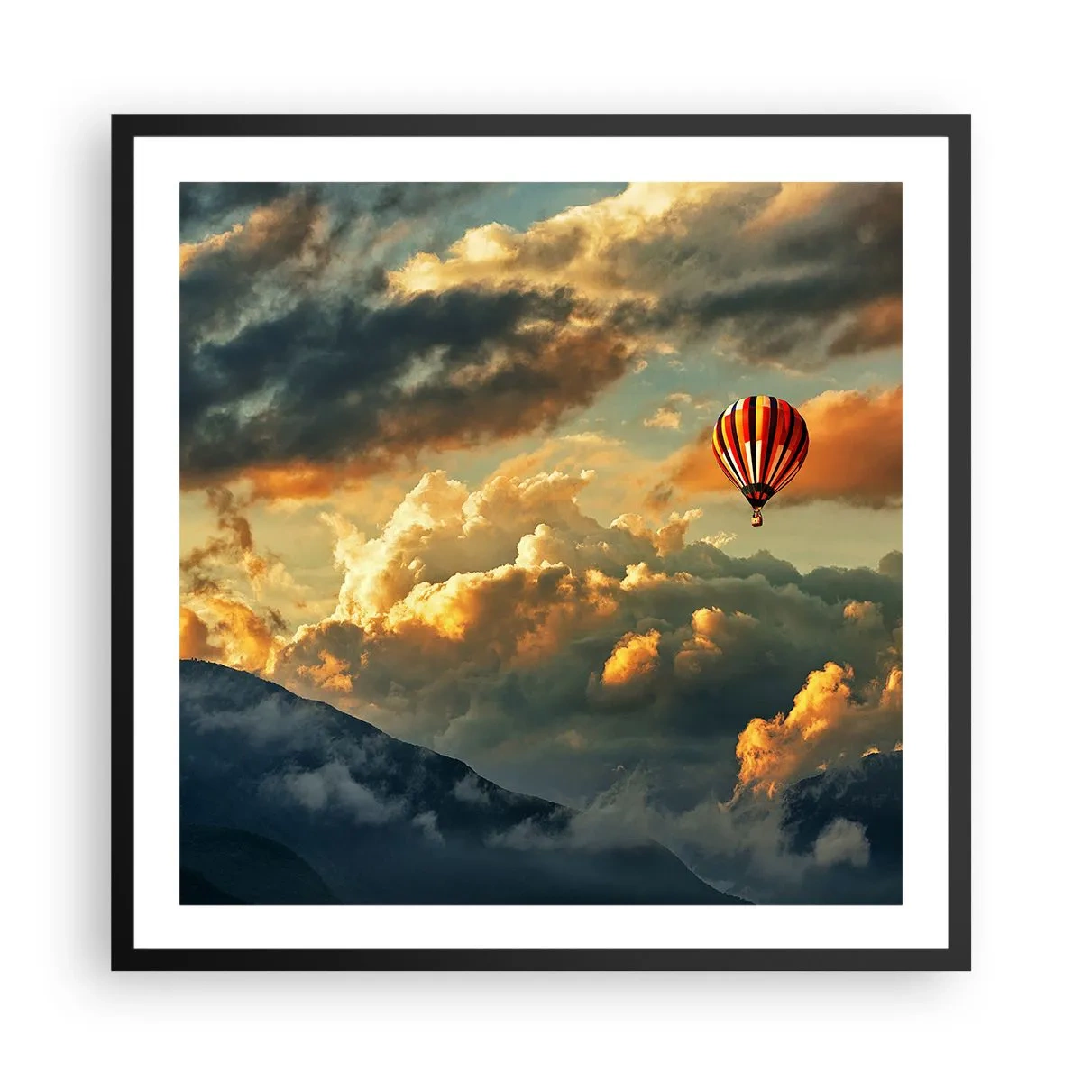 Pôster com moldura preta - Eu voo porque sou livre - 60x60 cm