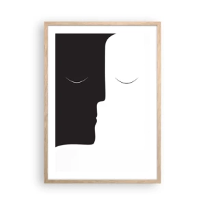 Pôster com moldura de carvalho claro - Unidade de opostos - 50x70 cm