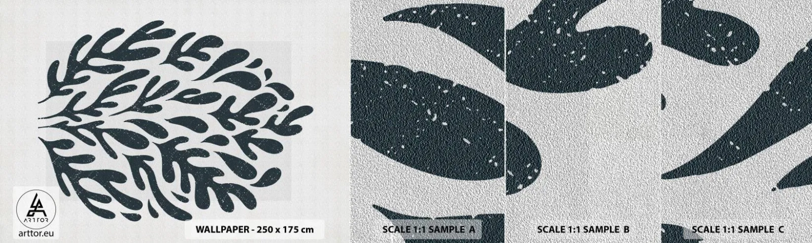 Amostra de papel de parede Premium Sand - Formas da natureza - Boho, Minimalista, Moderno - 100x30 cm