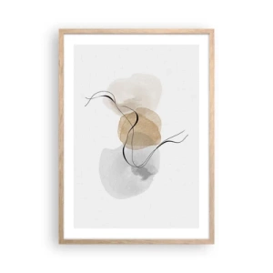 Pôster com moldura de carvalho claro - Contas ao vento - 50x70 cm