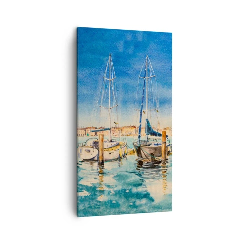 Quadro em tela - Lagoa ensolarada - 45x80 cm