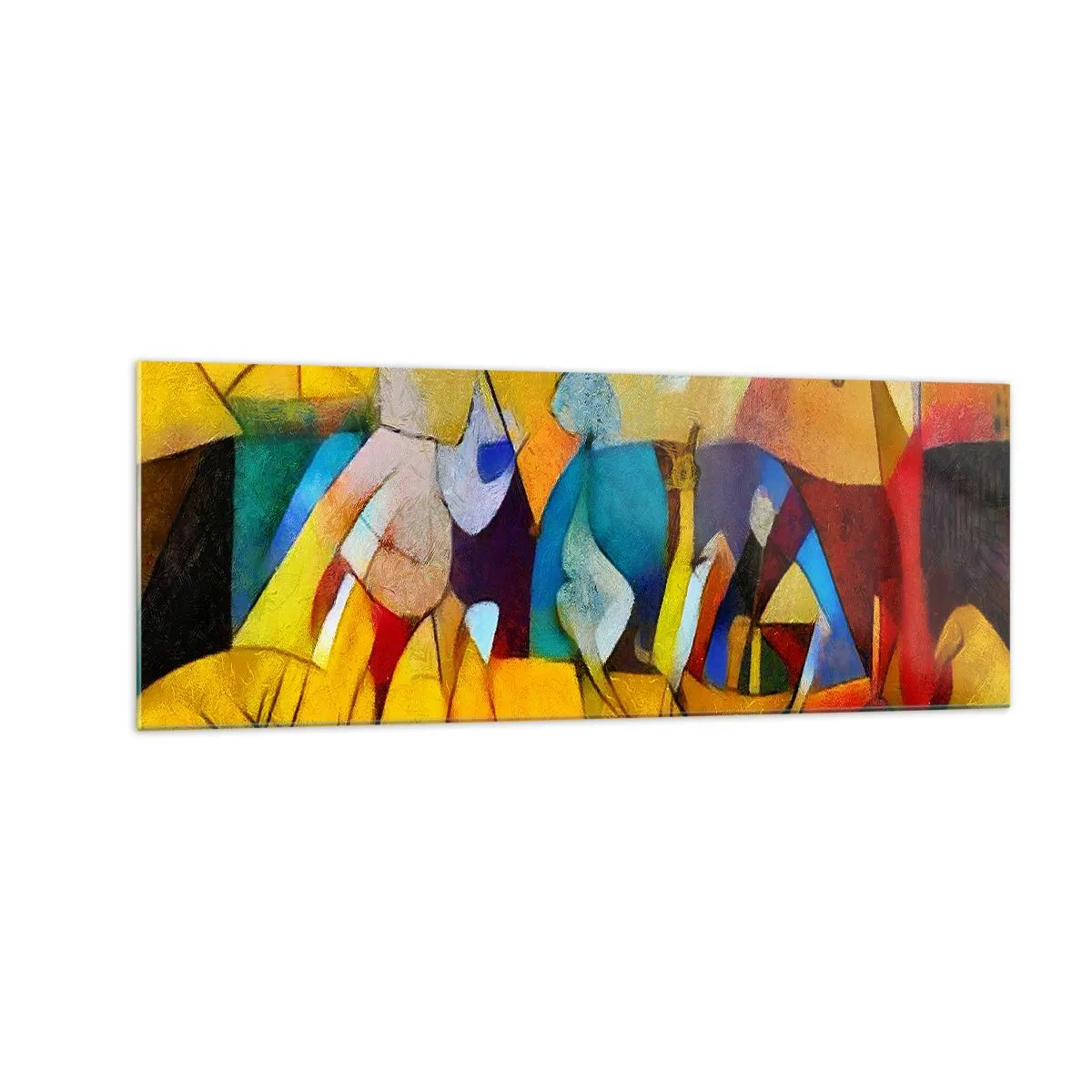 Quadro em vidro - Sol - vida - alegria - 140x50 cm
