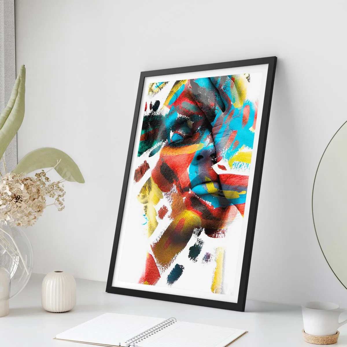 Pôster com moldura preta - Personalidade colorida - 40x50 cm