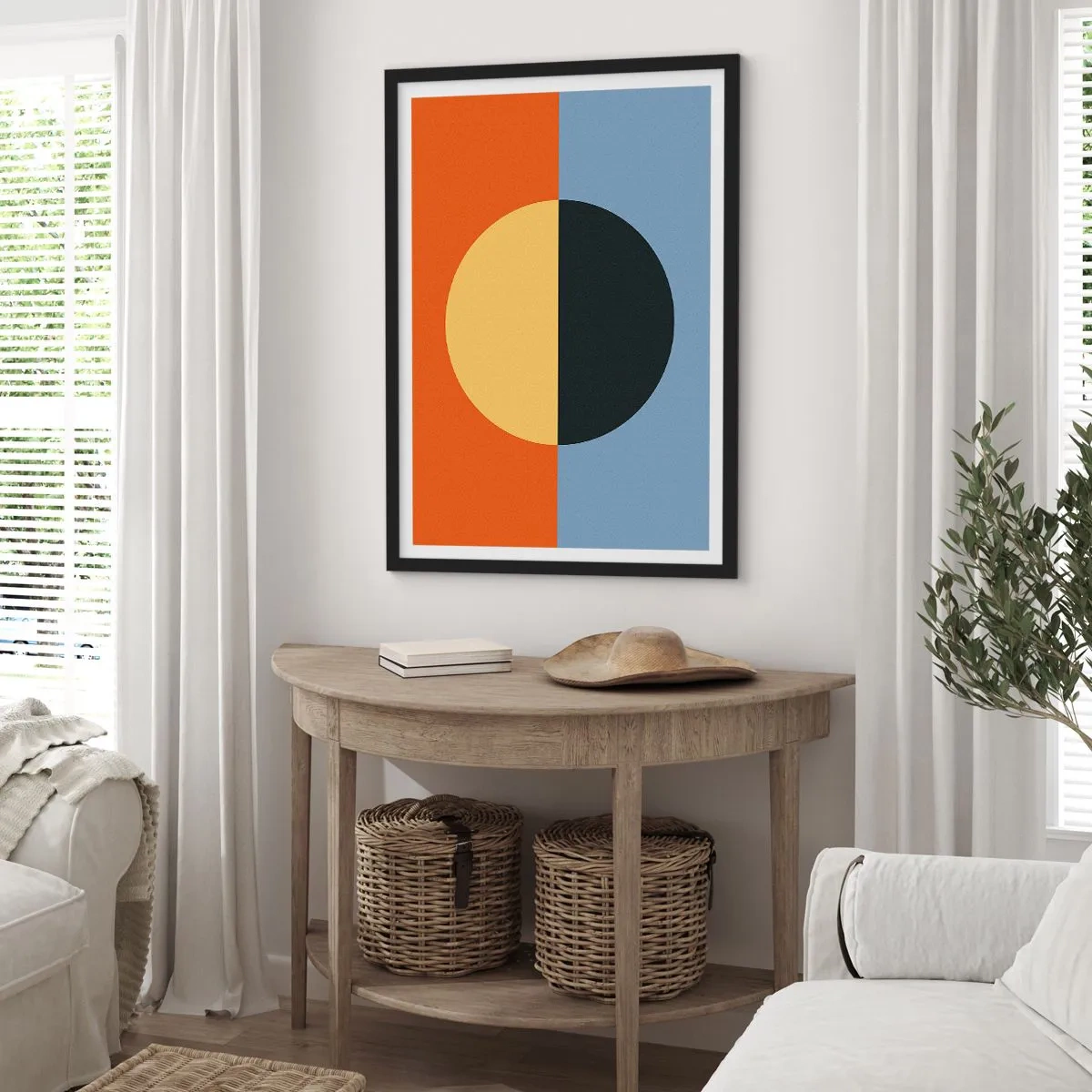 Pôster com moldura preta - Composição do calor e do frio - 40x50 cm