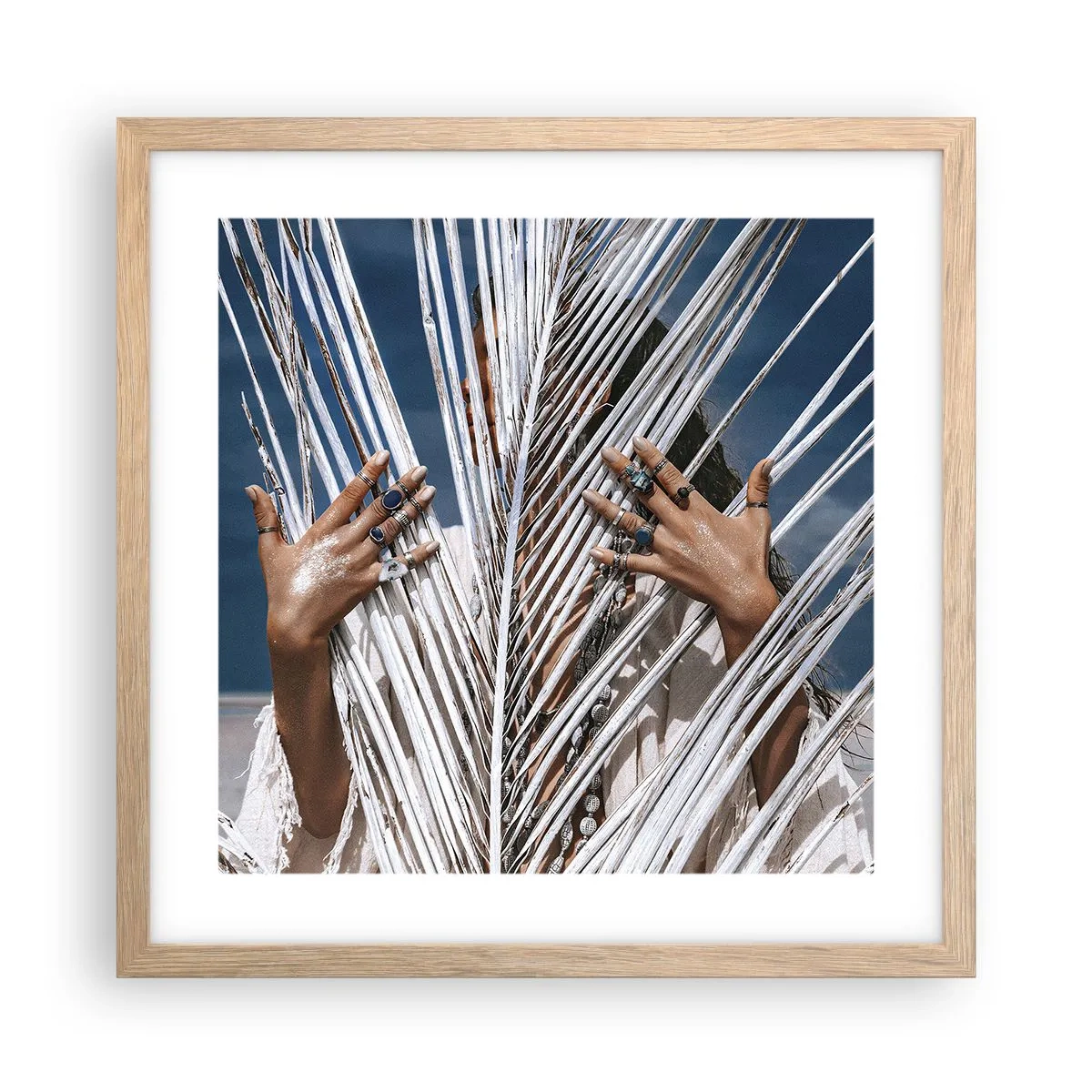 Pôster com moldura de carvalho claro - A xamã - 40x40 cm