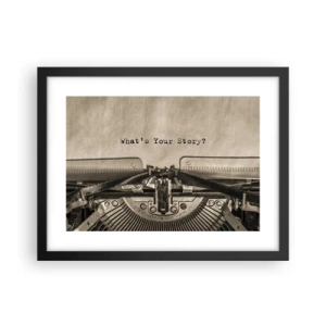 Pôster com moldura preta - Conta-me - 40x30 cm