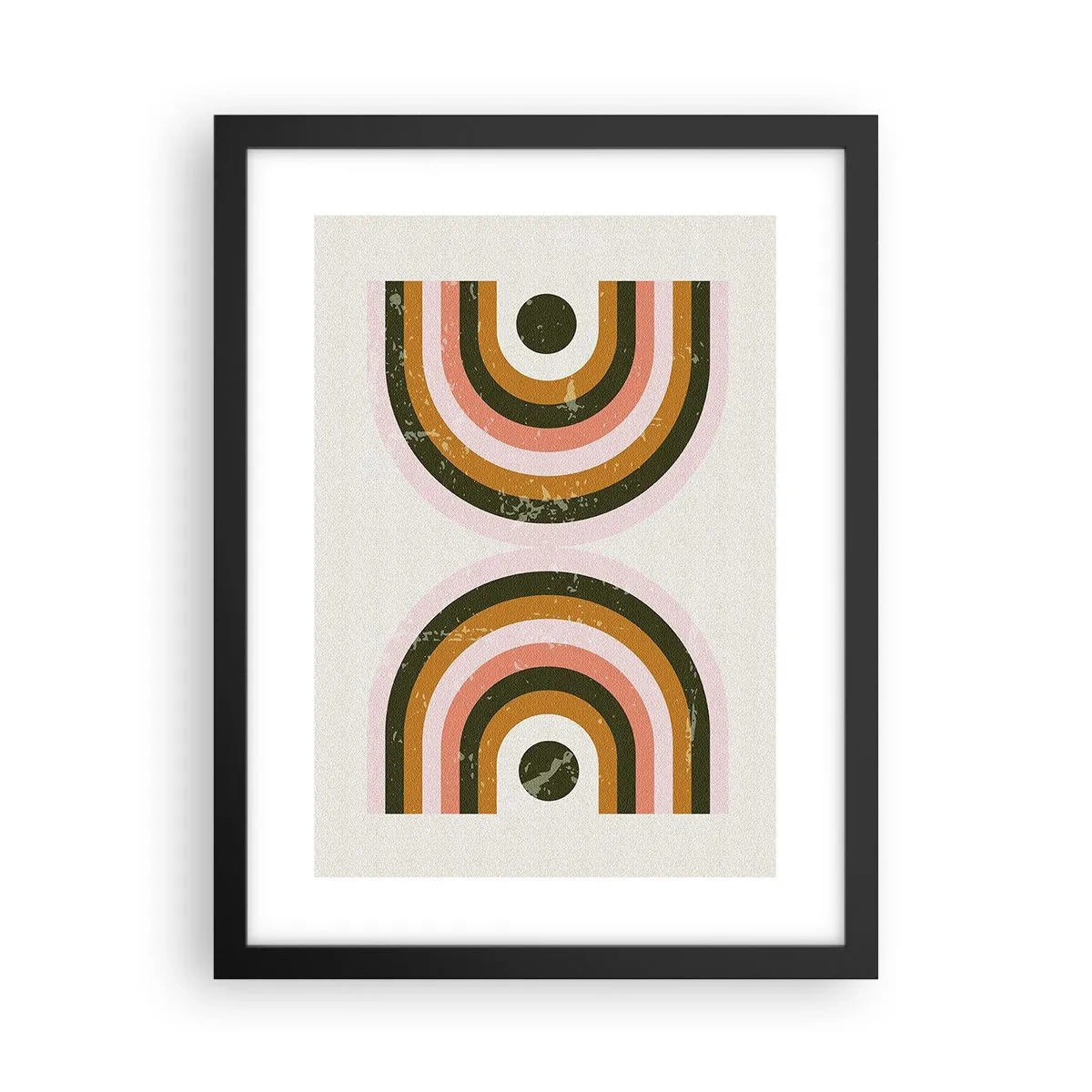 Pôster com moldura preta - Abstração gêmea - 30x40 cm