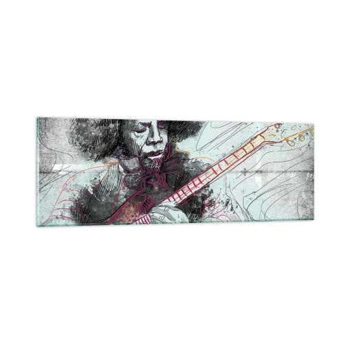 Quadro em vidro - Nas ondas da música - 90x30 cm