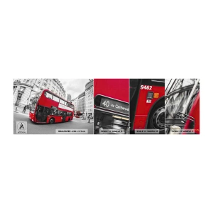 Amostra de Papel de Parede Standard Eco - Londres tradicional - de autocarro - Cidade, Londres, ônibus vermelho - 100x30 cm