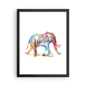 Pôster com moldura preta - Índia - uma aura de amor - 30x40 cm