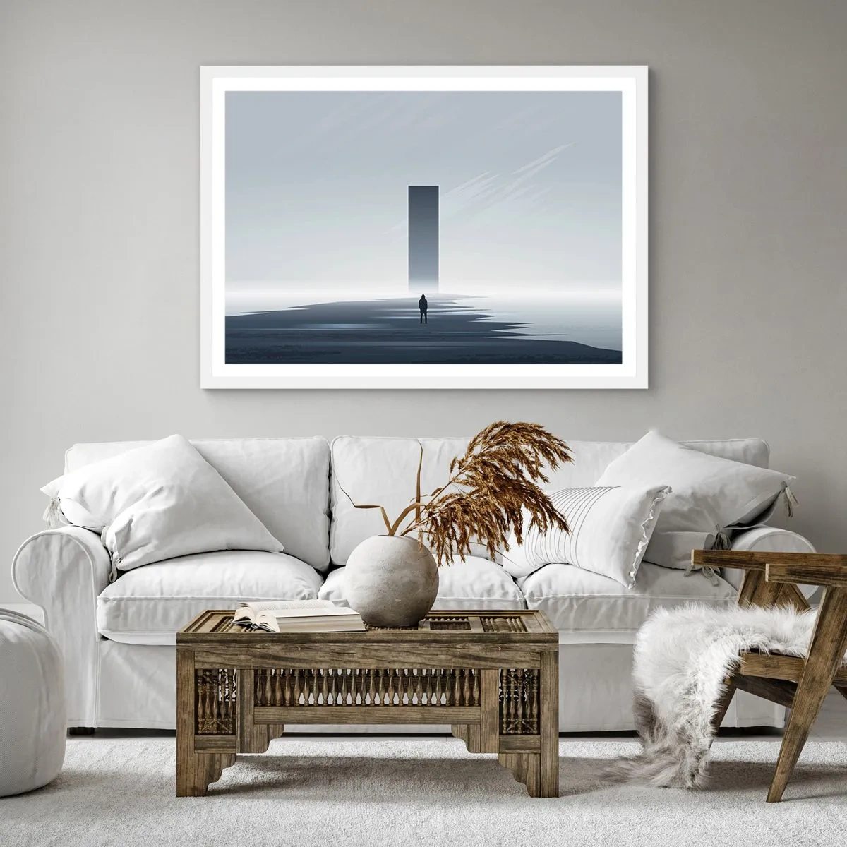 Pôster em moldura branca - Oportunidade ou ameaça? - 60x60 cm