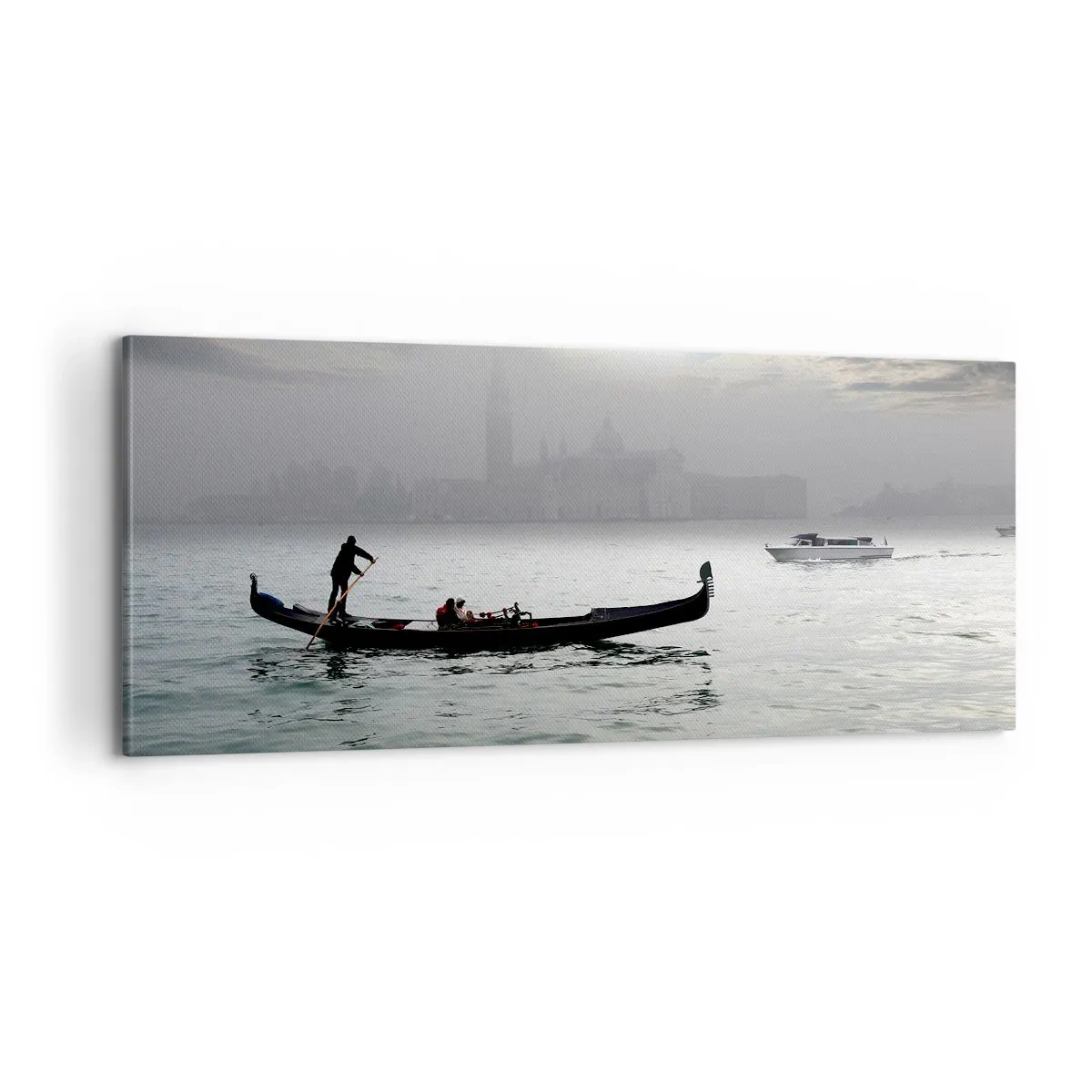 Quadro em tela - Uma cidade fabulosa feita de água e nevoeiro - 100x40 cm