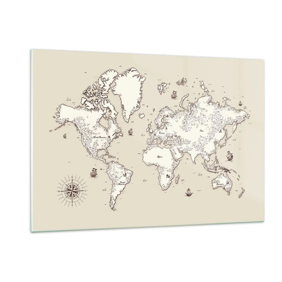 Quadro em vidro - Uma viagem à volta do mundo - 120x80 cm
