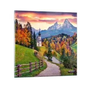 Quadro em vidro - Paisagem como uma pintura - 60x60 cm