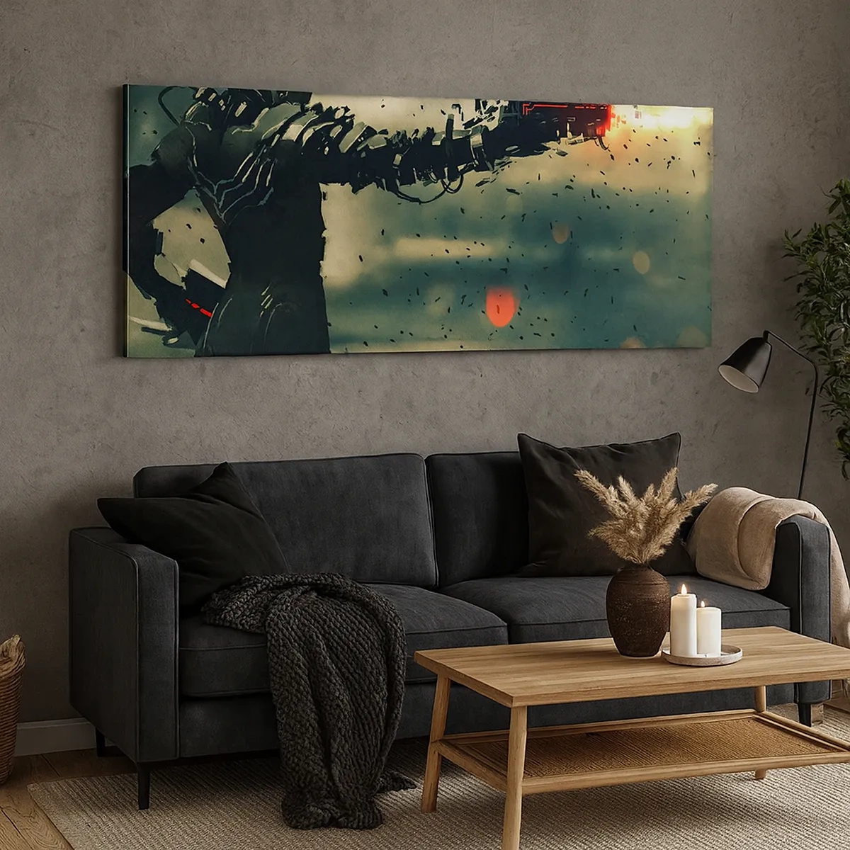 Quadro em tela - Arma letal - seu próprio Exterminador do Futuro - 30x30 cm