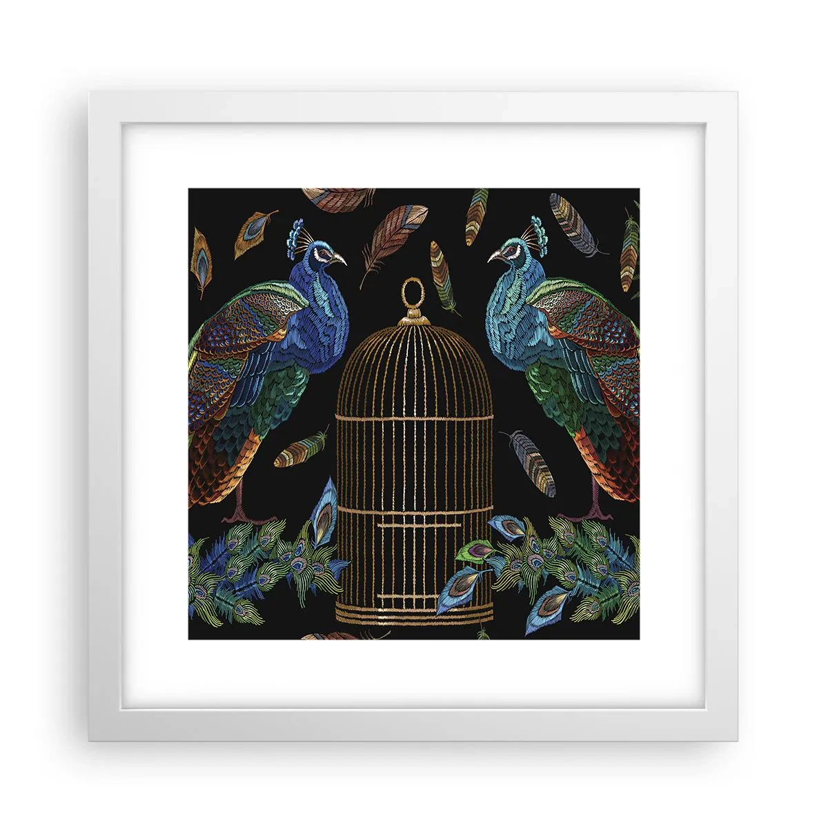 Pôster em moldura branca - Em vestes reais - 30x30 cm