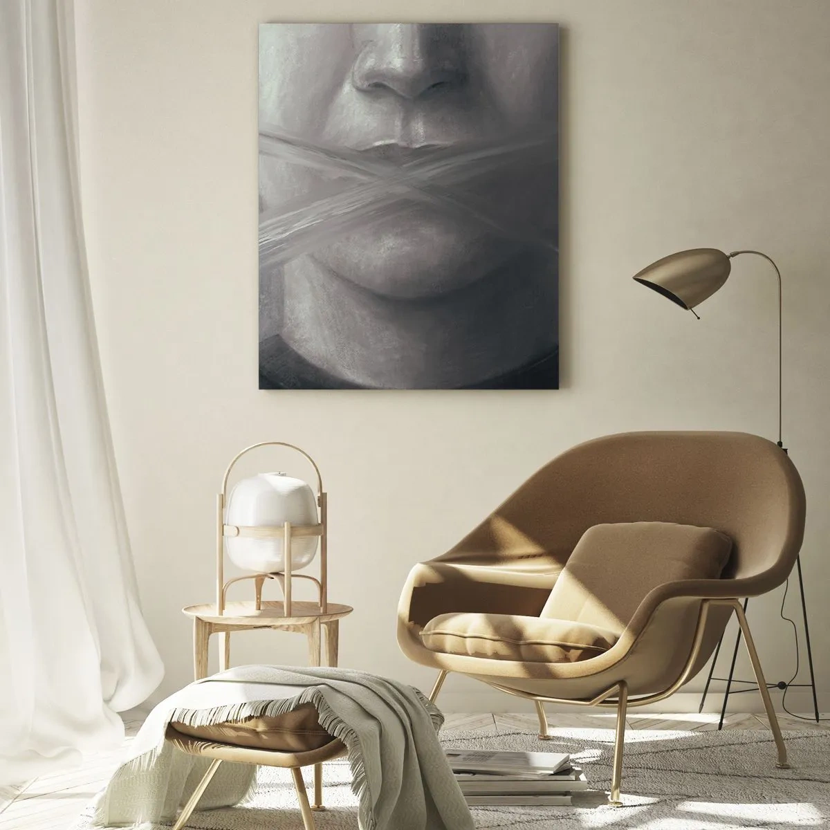 Quadro em vidro - Nem uma palavra - 50x70 cm