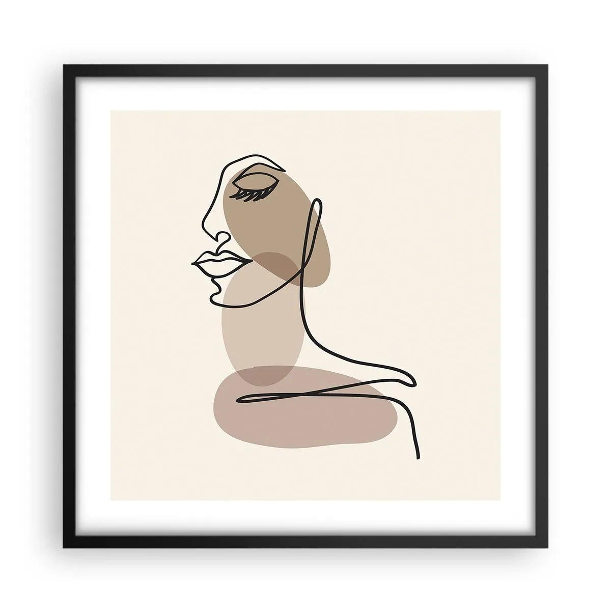 Pôster com moldura preta - Uma certa linha de beleza - 50x50 cm