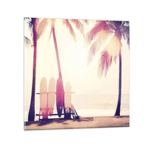 Quadro em vidro - Vai ser um grande dia - 30x30 cm