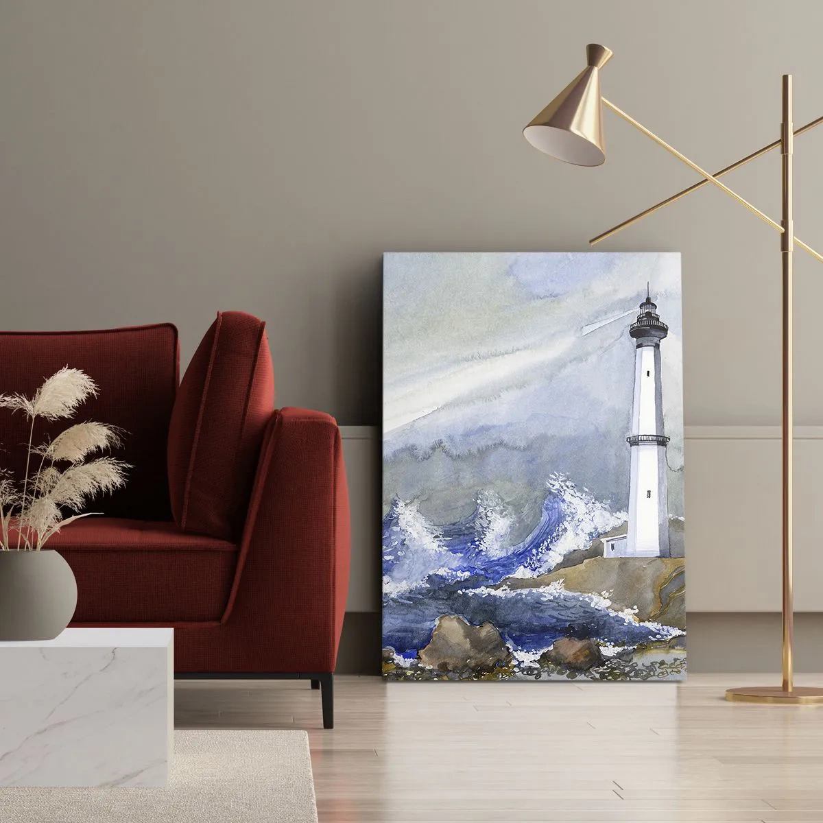 Quadro em tela - Contra as trevas e a tempestade - 45x80 cm