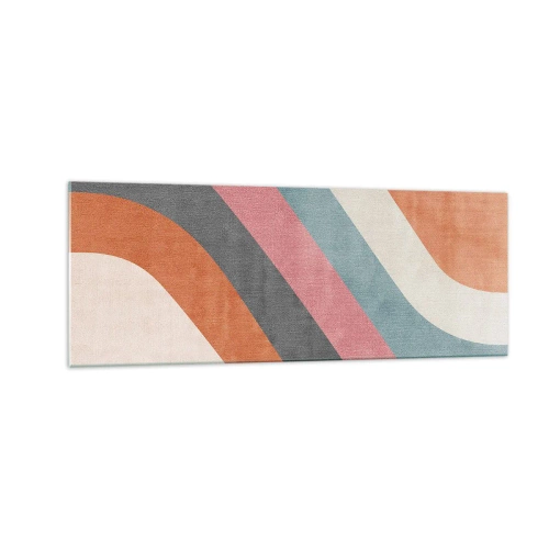 Quadro em vidro - Composição diagonal – movimento - 140x50 cm
