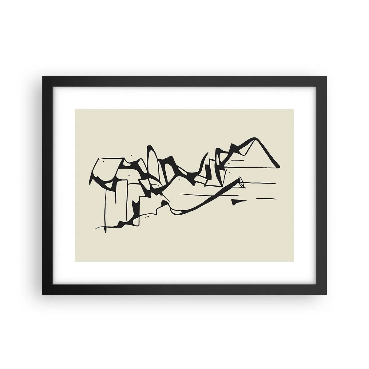 Pôster com moldura preta - Talvez uma paisagem - 40x30 cm