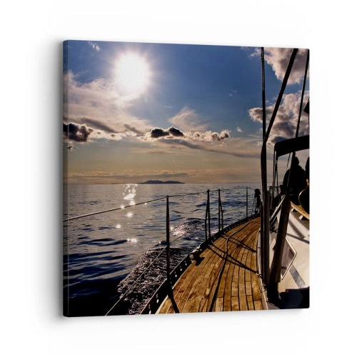 Quadro em tela - Sob velas em direção ao sol - 30x30 cm