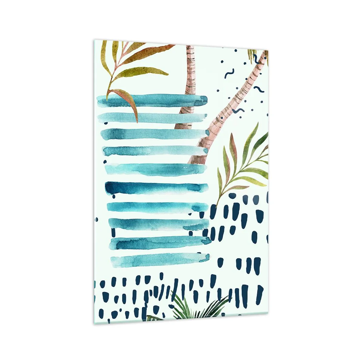 Quadro em vidro - Férias sob as palmeiras - 70x100 cm