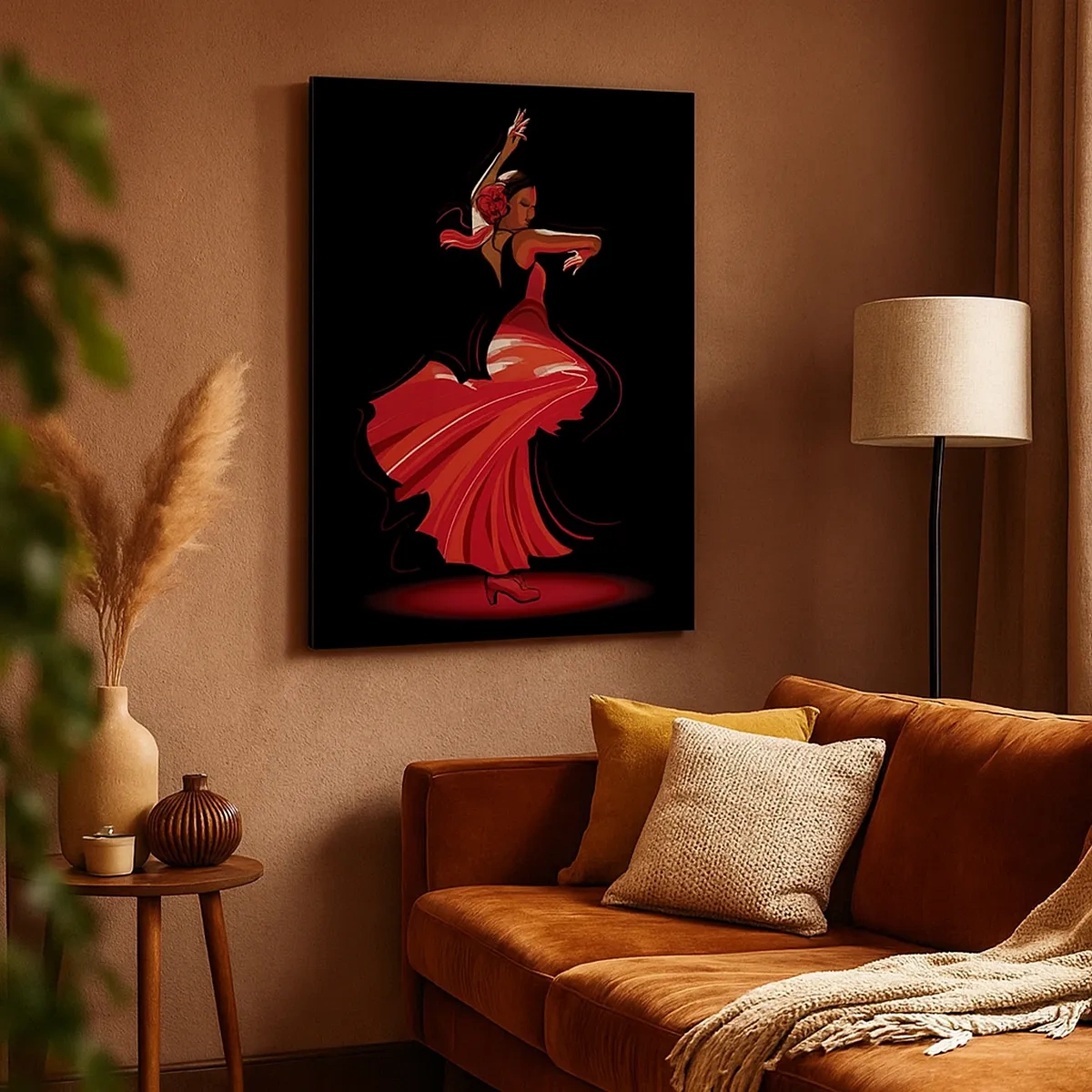 Quadro em tela - O espírito ardente do flamenco - 50x70 cm
