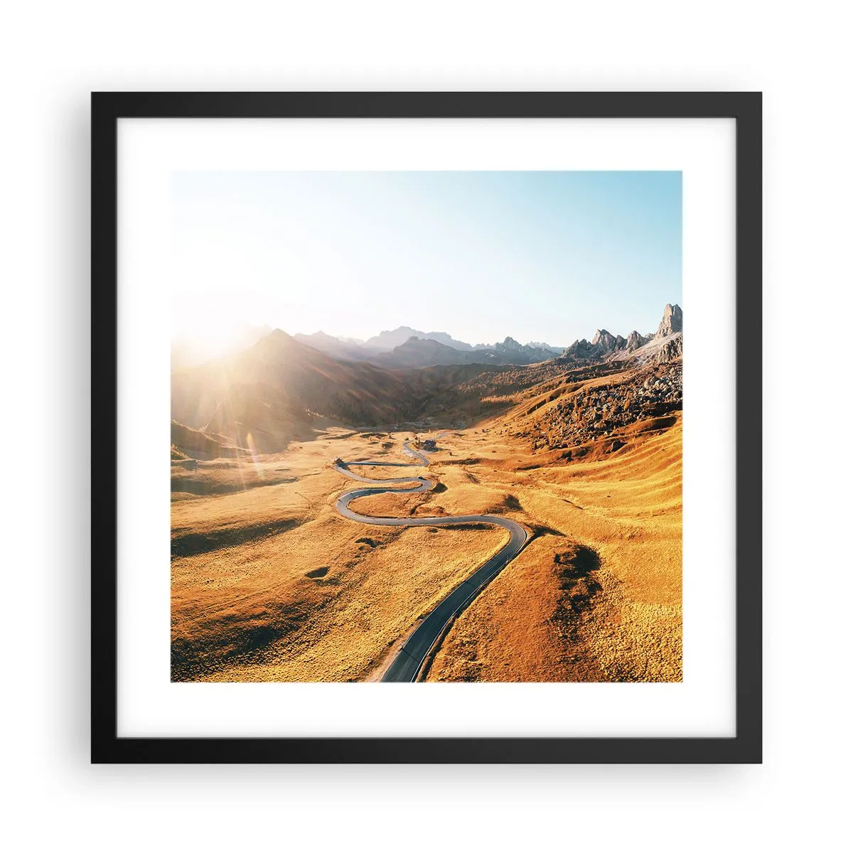 Pôster com moldura preta - No Vale Dourado - 40x40 cm