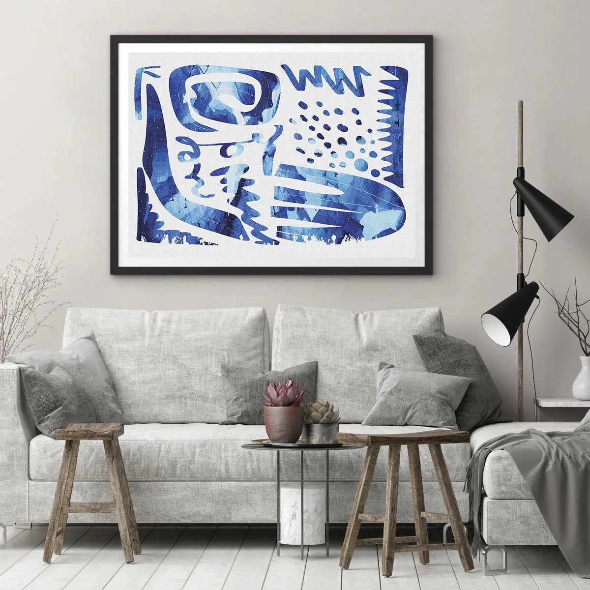 Pôster com moldura preta - Voltar às raízes - 70x50 cm