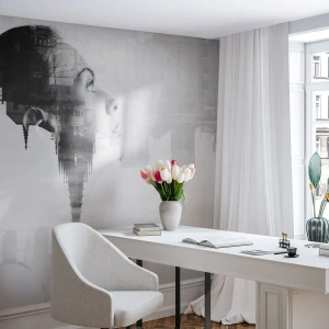 Papel de Parede Premium Sand - Em ambos os lados do vidro - Abstração, Rosto de mulher, Arquitetura - 500x350 cm