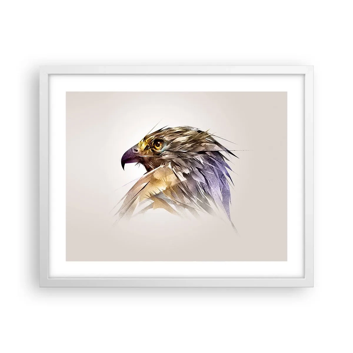 Pôster em moldura branca - Retrato de um guerreiro - 50x40 cm