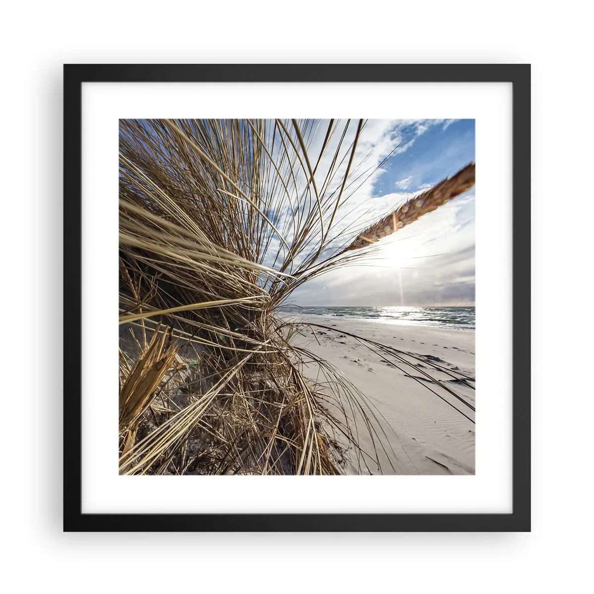 Pôster com moldura preta - Reunião dos rlementos da natureza - 40x40 cm