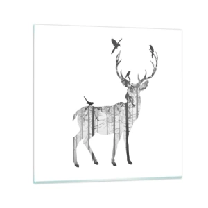 Quadro em vidro - Bom espírito da floresta - 40x40 cm