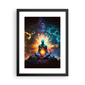 Pôster com moldura preta - Paz cósmica - 30x40 cm