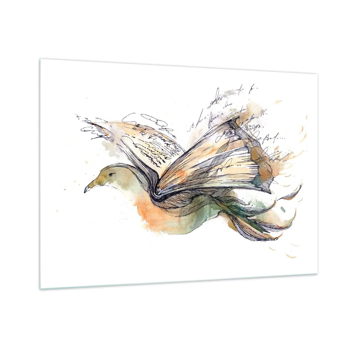 Quadro em vidro - Nas asas da poesia - 100x70 cm
