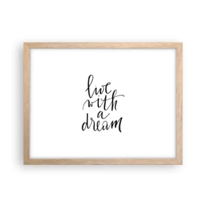 Pôster com moldura de carvalho claro - Of course - 40x30 cm