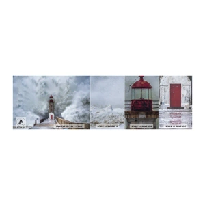 Amostra de papel de parede autocolante Deluxe Sticker - O rugido das águas, o som do vento - Farol, Paisagem, oceano - 100x30 cm